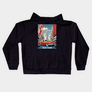 New York United States of America Tourism Vintage Poster Kids Hoodie